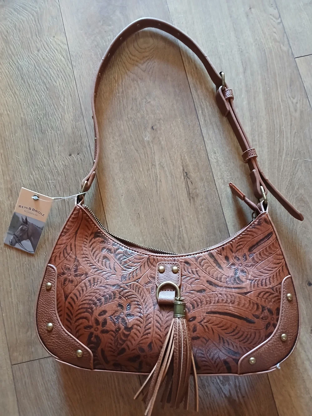 Rein And Bridle Tooled Leather Purse